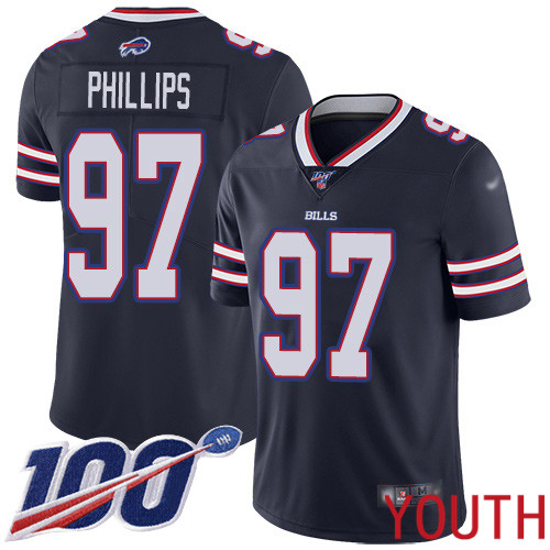 Youth Buffalo Bills #97 Jordan Phillips Limited Navy Blue Inverted Legend 100th Season NFL Jersey